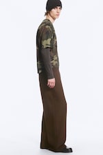 Dark Brown - Loose baggy pleated suit trousers - 6