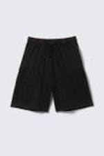 Verwaschenes Schwarz - Lockere Baumwoll-Shorts mit Broderie Anglaise - 4