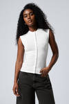 sleeveless button-up top - White | Weekday WW