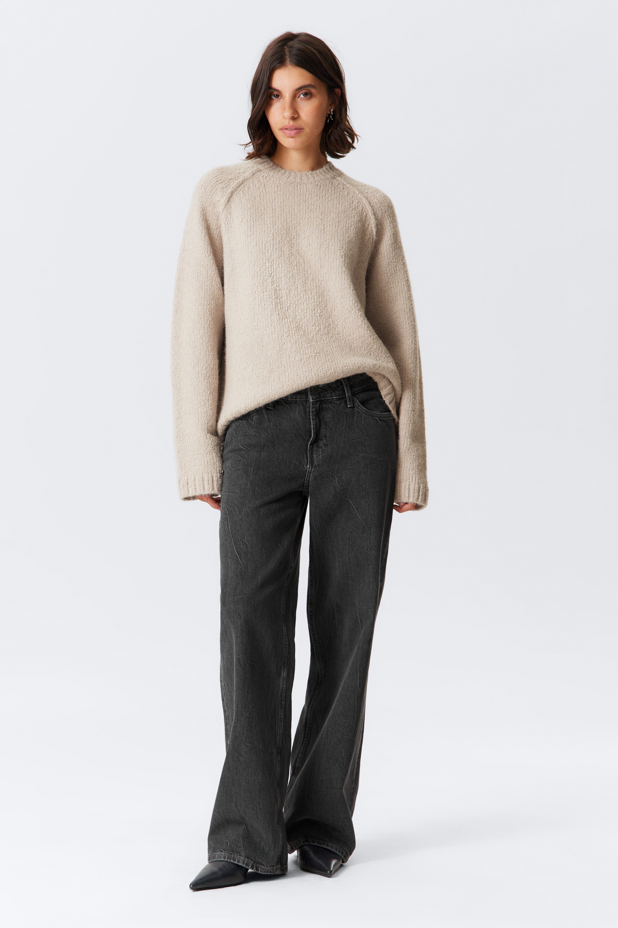 Agrandir l'image: Pull raglan ample en maille - Beige - FEMME | H&M FR 2