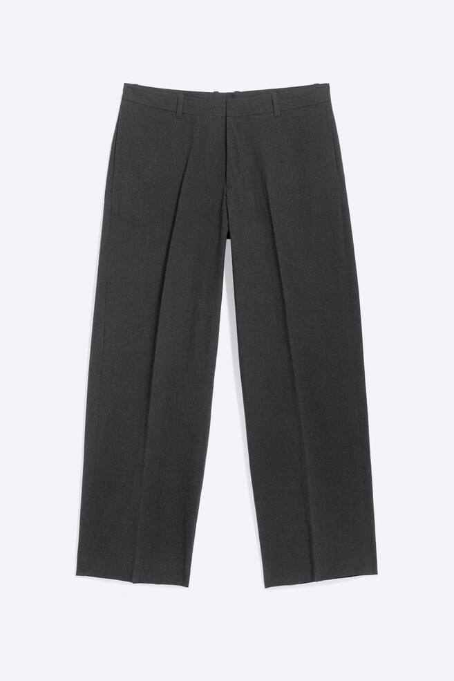 Florian Pleated Relaxed Suiting Trousers - Black Melange/Dark Grey Melange - 1
