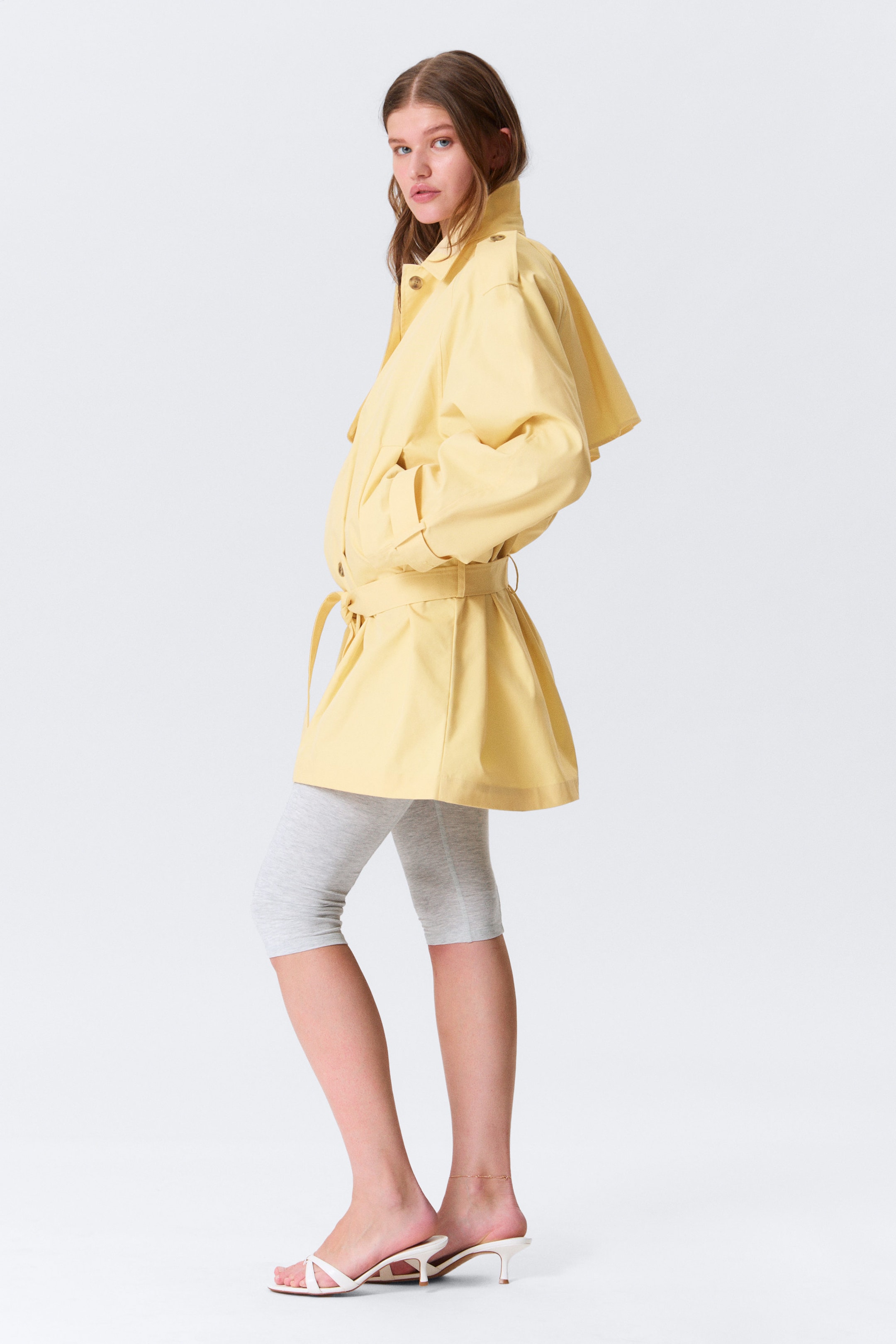 Light Yellow - ROSABEL LOOSE SINGLE-BREASTED TRENCH COAT - 3