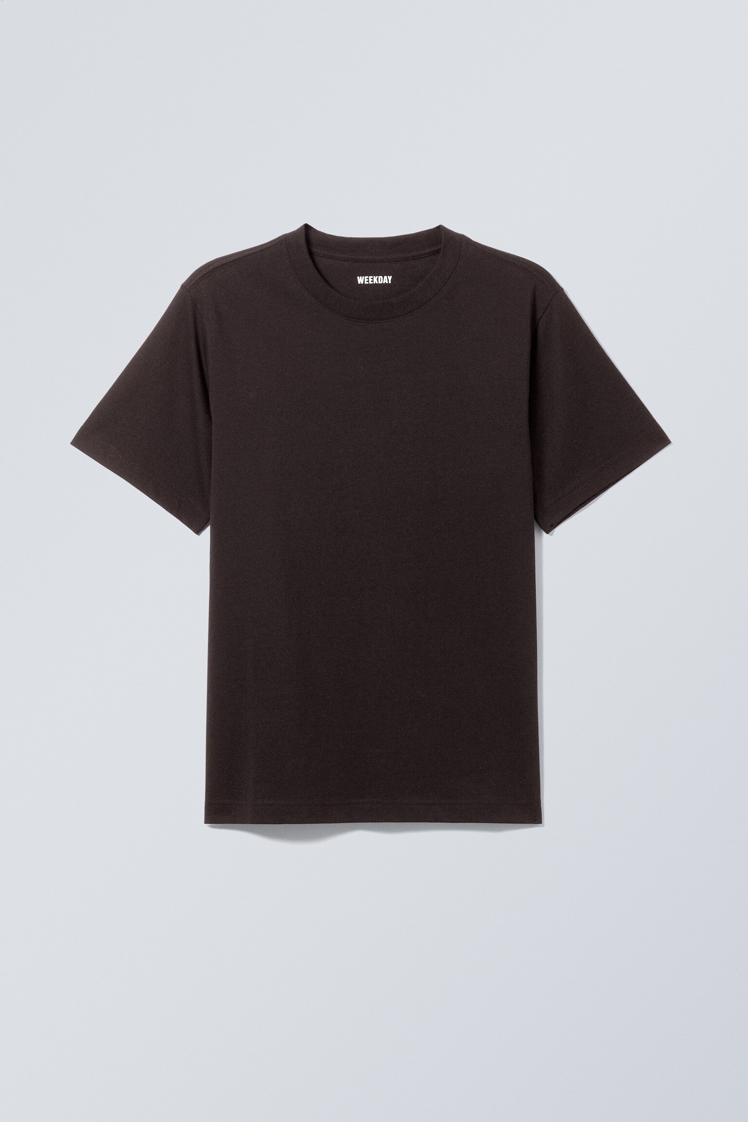 Pudełkowy T-shirt o dużej gramaturze - Ciemnobrązowy/Jasny zakurzony błękit/Biały/Czarny/Ciemnozielony/Ciemnogranatowy/Jasnoszary