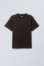 Dark Brown - Short Boxy Heavyweight T-shirt - 3