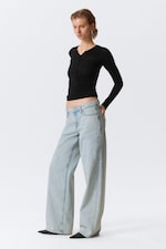 Snow Blue - Hellblau - Ample Low Waist Loose Wide Leg Jeans - 2