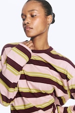 Pink/Weinrot/Limette gestreift - Longsleeve-Shirt aus Baumwolle - 2