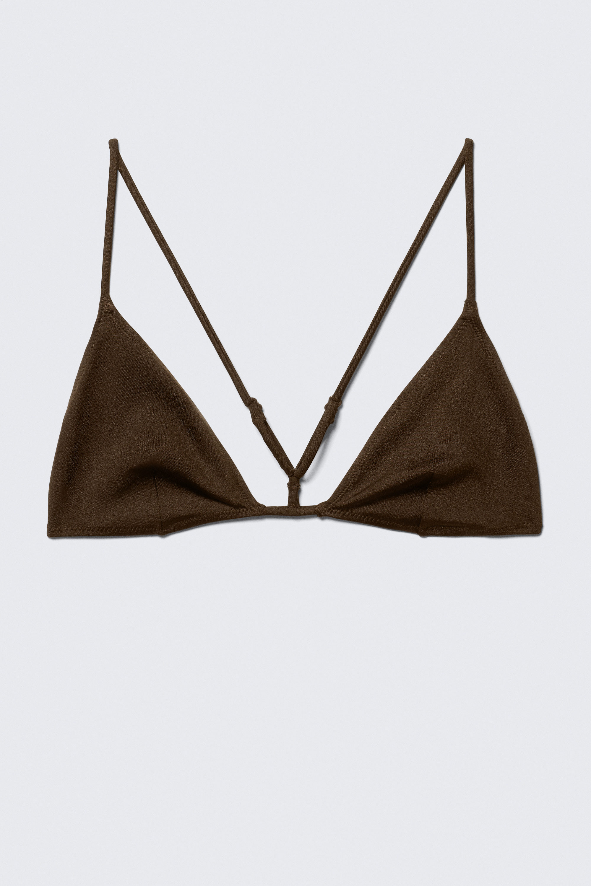 Marron foncé - Haut de bikini triangle dos nageur - 3