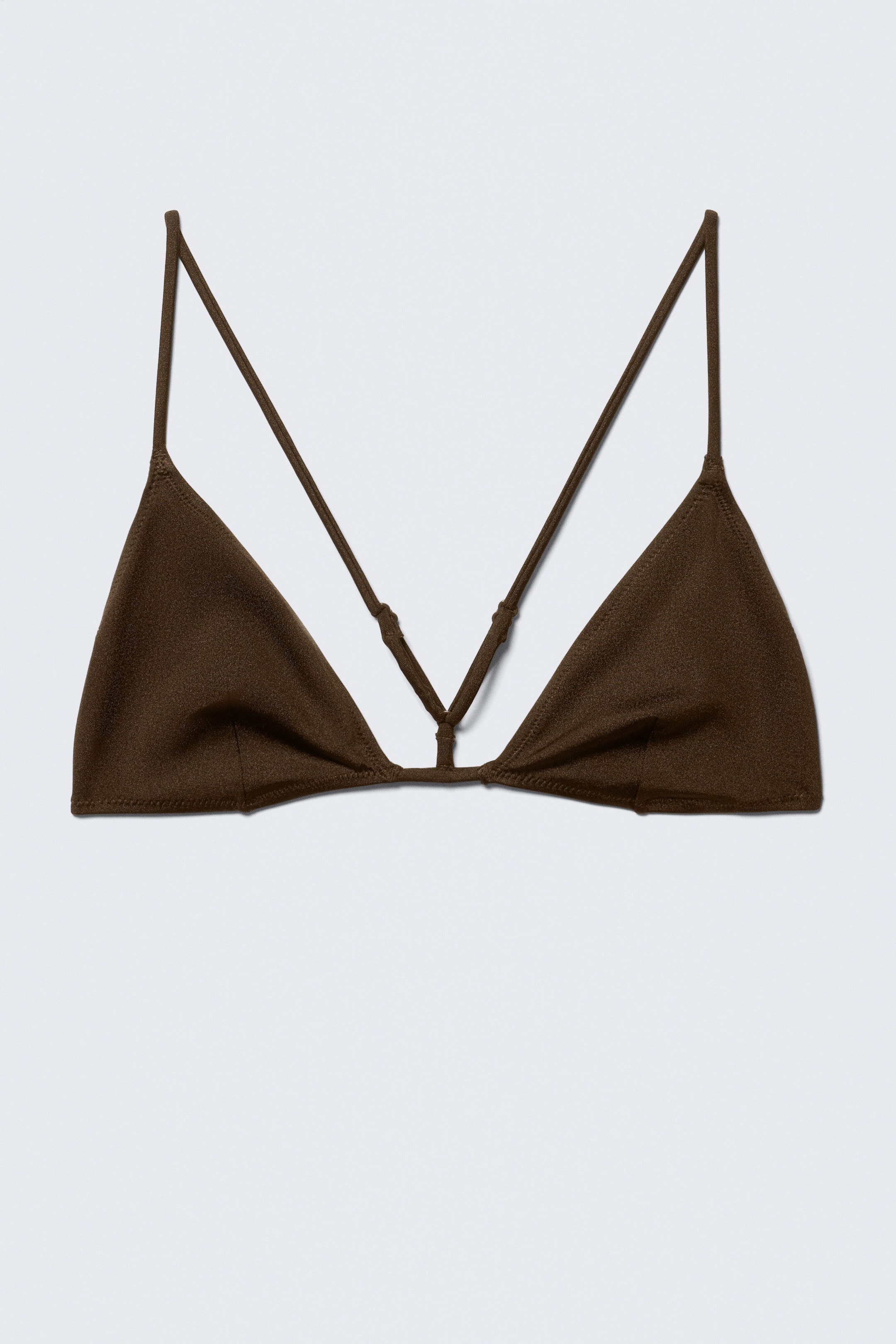 Marron foncé - Haut de bikini triangle dos nageur - 3