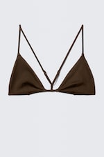 Marron foncé - Haut de bikini triangle dos nageur - 3