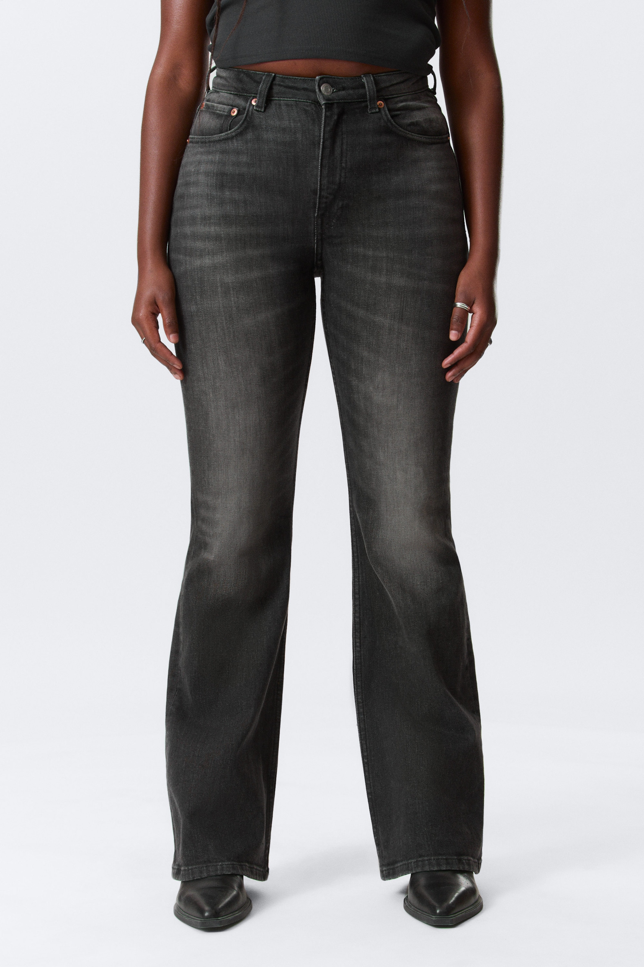 Black Web - Noir - Jean évasé standard taille haute Glow Curve - 2