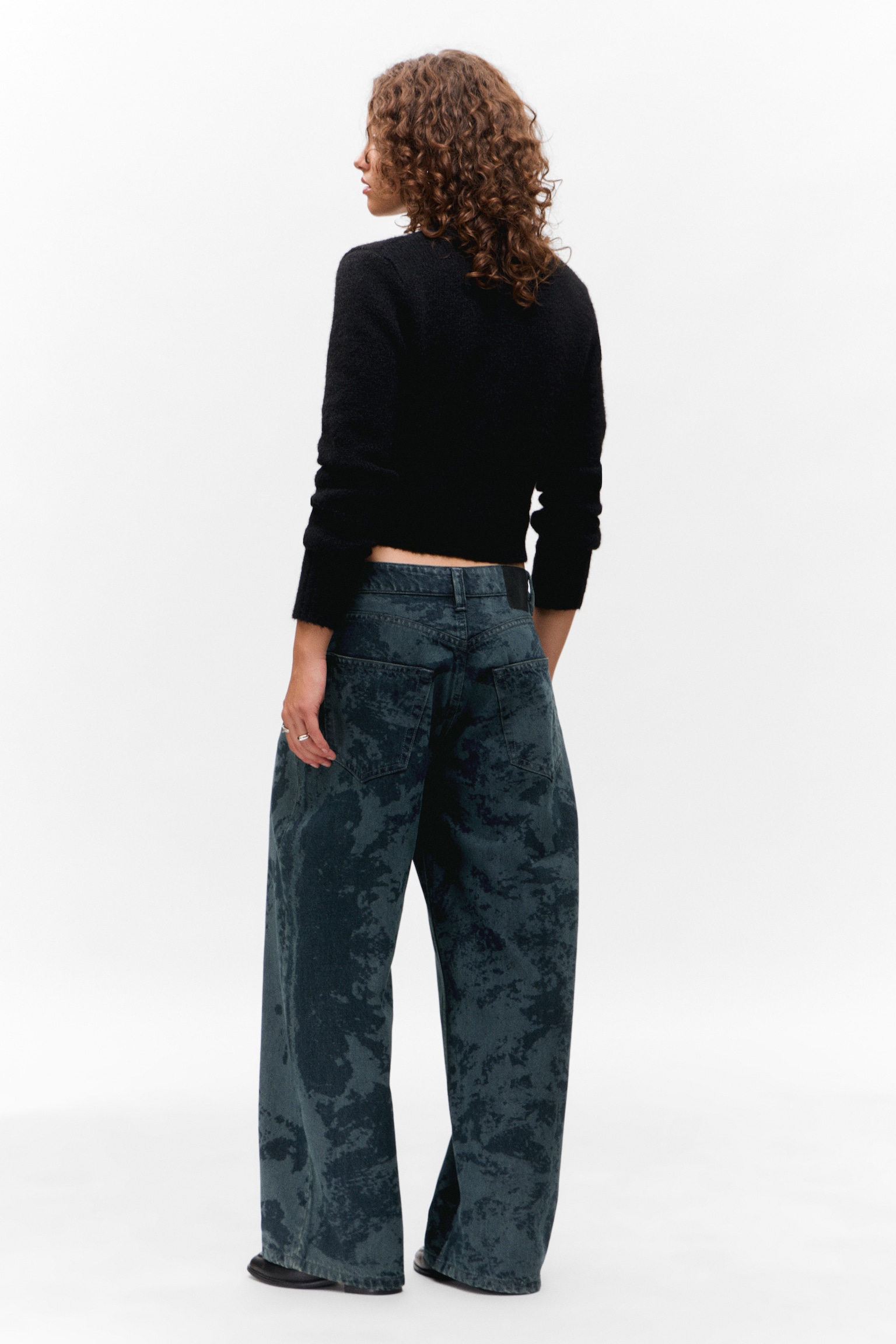 Peggy Low Rise Loose Baggy Leg Jeans - Aegean tie dye/Haunted Black - Black/Chaos Blue - Light Blue - 4