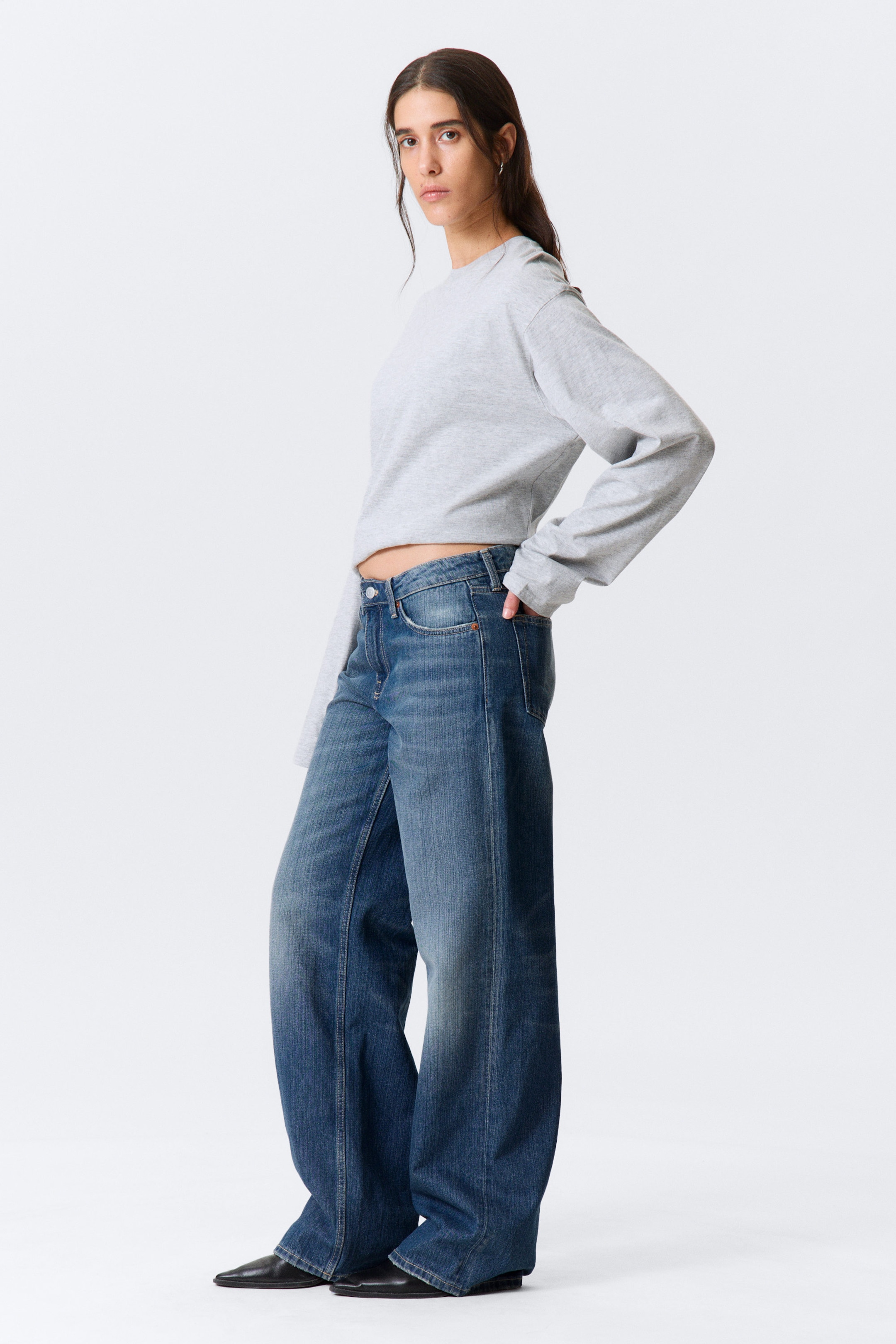 Mine Blue - Middelblauw - Lage loose-fit jeans Ampel - 2