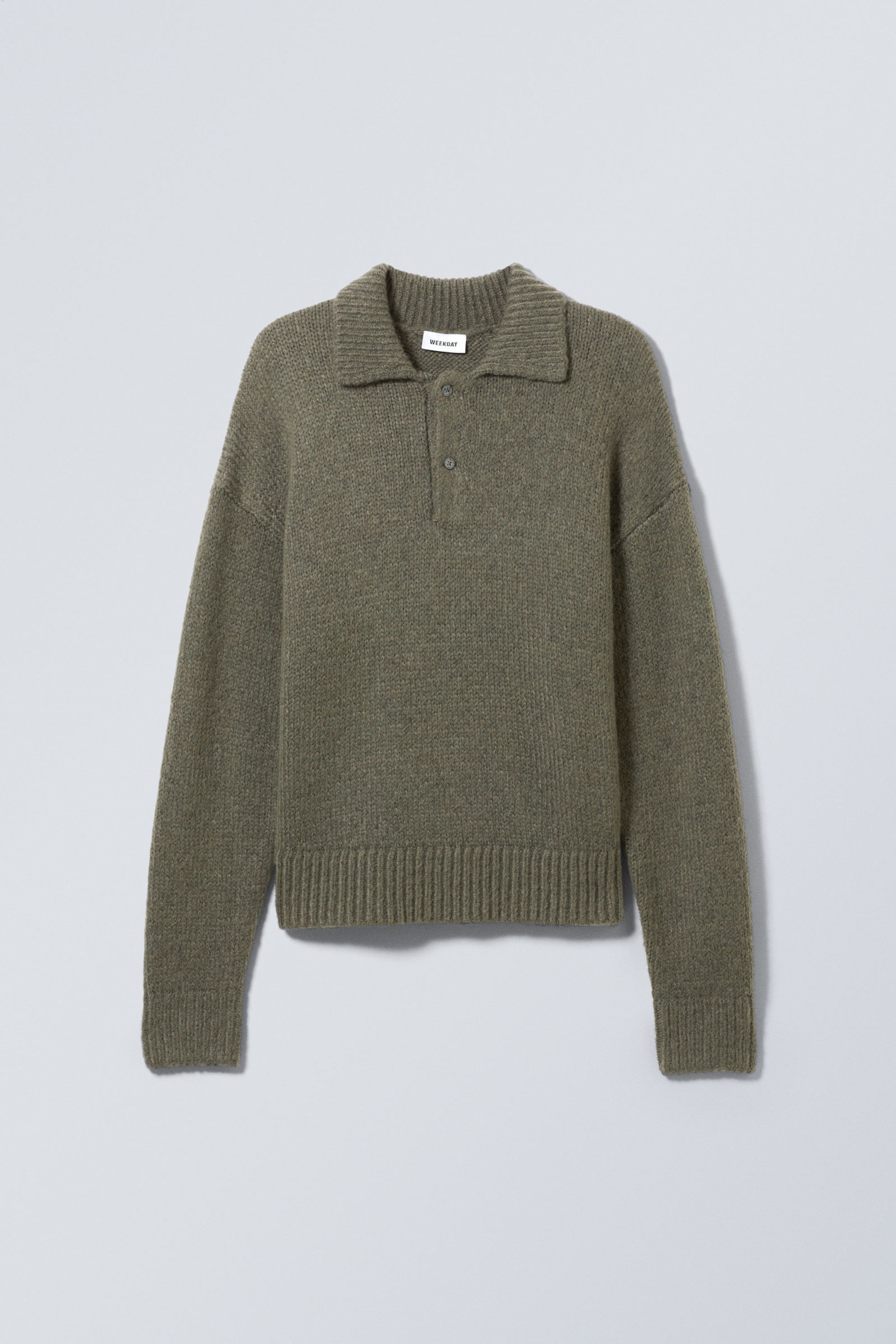 Khaki - Strick-Polopullover Bobby mit lockerer Passform - 0
