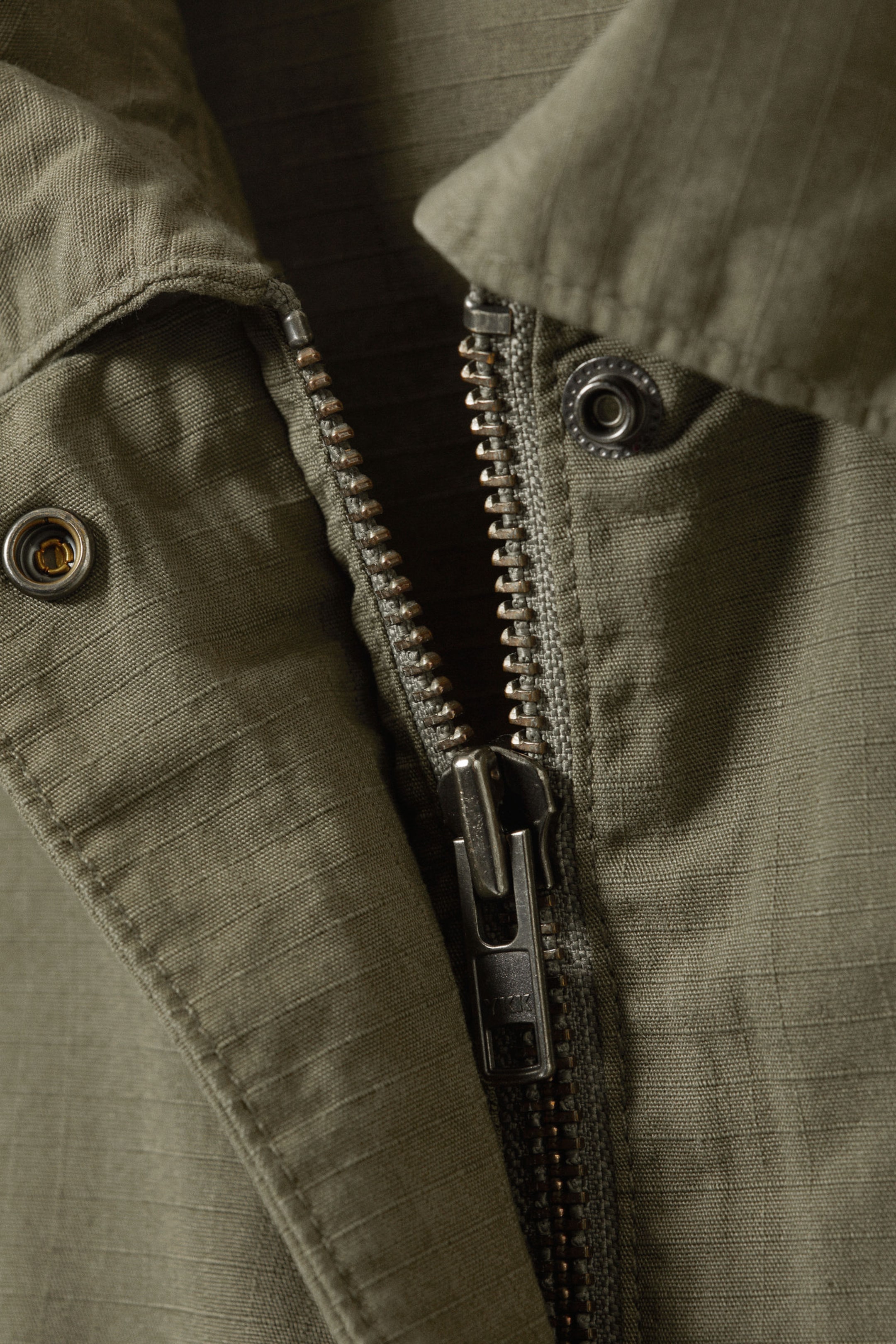 Dark Khaki Green - Washed Ripstop Jacket - 5