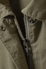 Dunkles Khakigrün - Verwaschene Ripstop-Jacke - 1