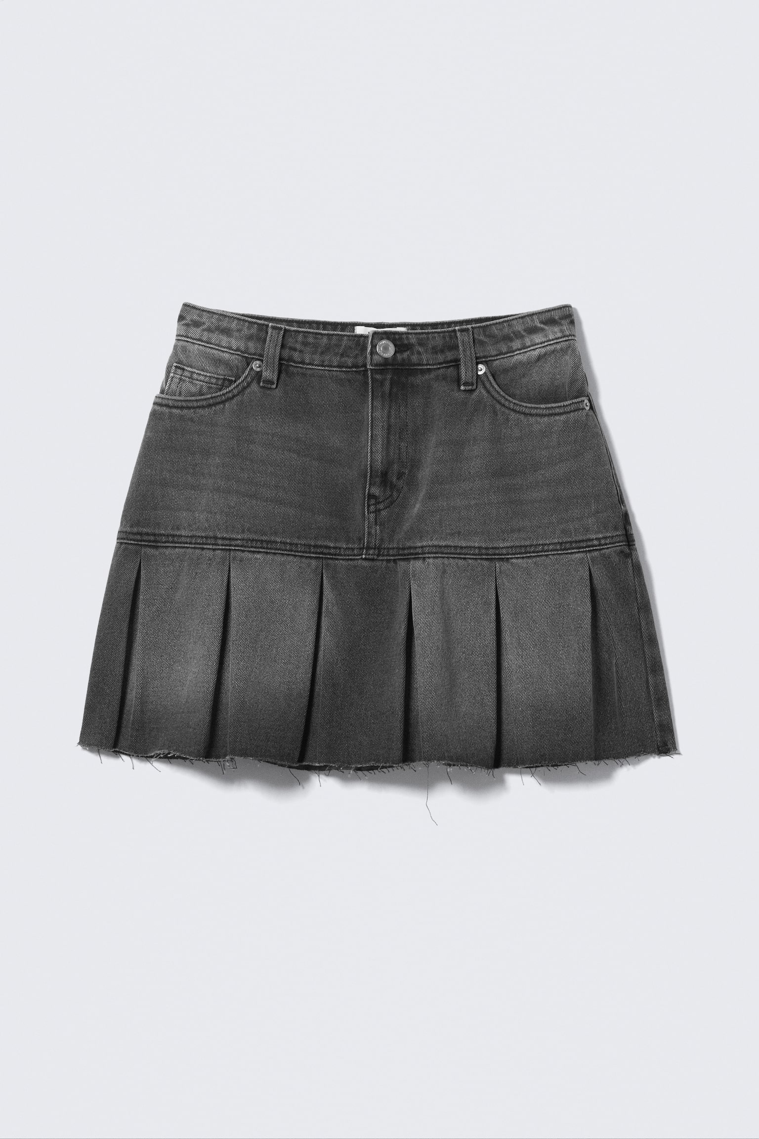 Liz – Tief sitzender Plissee-Twillrock - Haunted Black - Washed Schwarz - 2