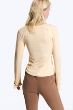 Light Dusty Beige - Slim V‑Neck Jersey Top - 3