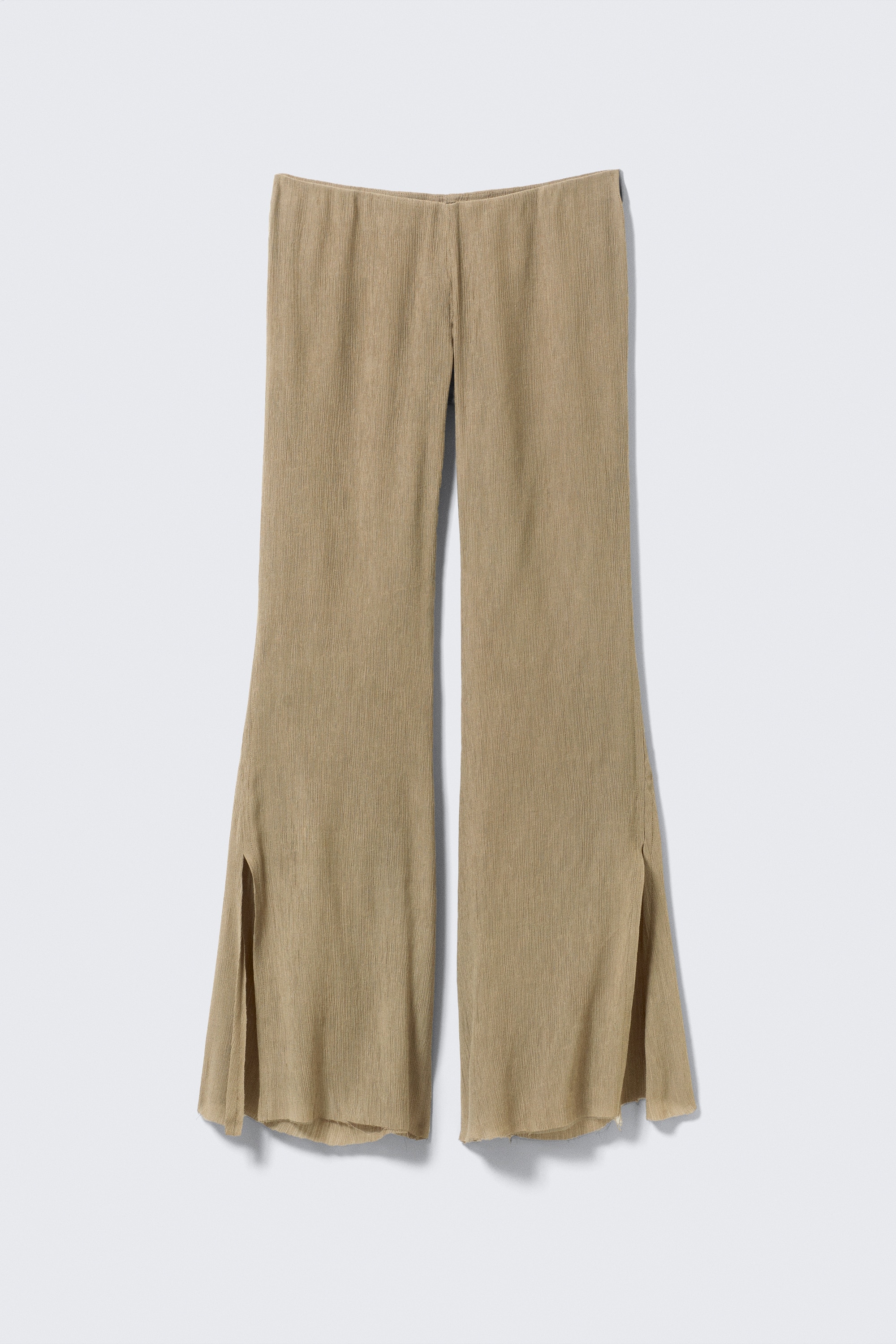 Alacsony derekú, bővülő, gyűrött nadrág - Bézs/Sötétszürke