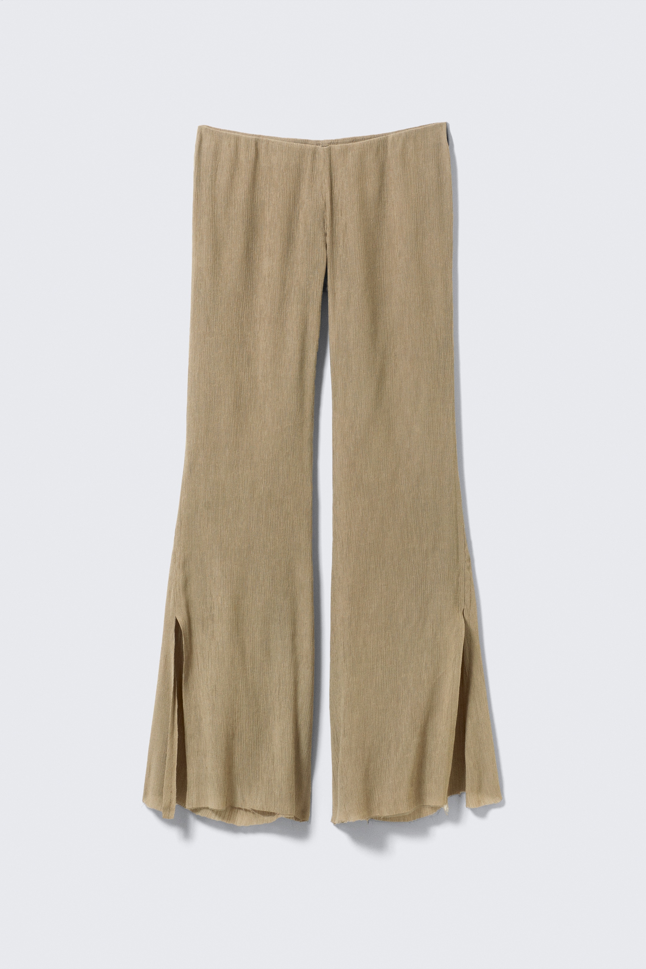 Grotere afbeelding bekijken: Low Rise Flared Crinkled Trousers - Beige - DAMES | H&M BE 4