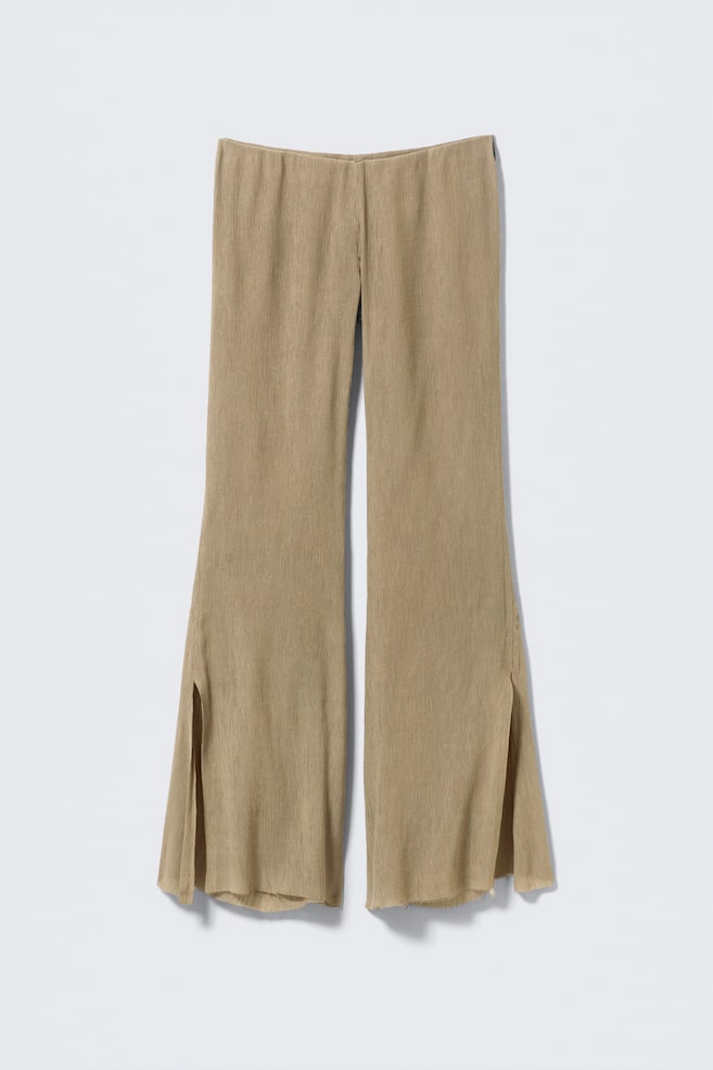 Pantalon évasé et froissé - Beige - 1