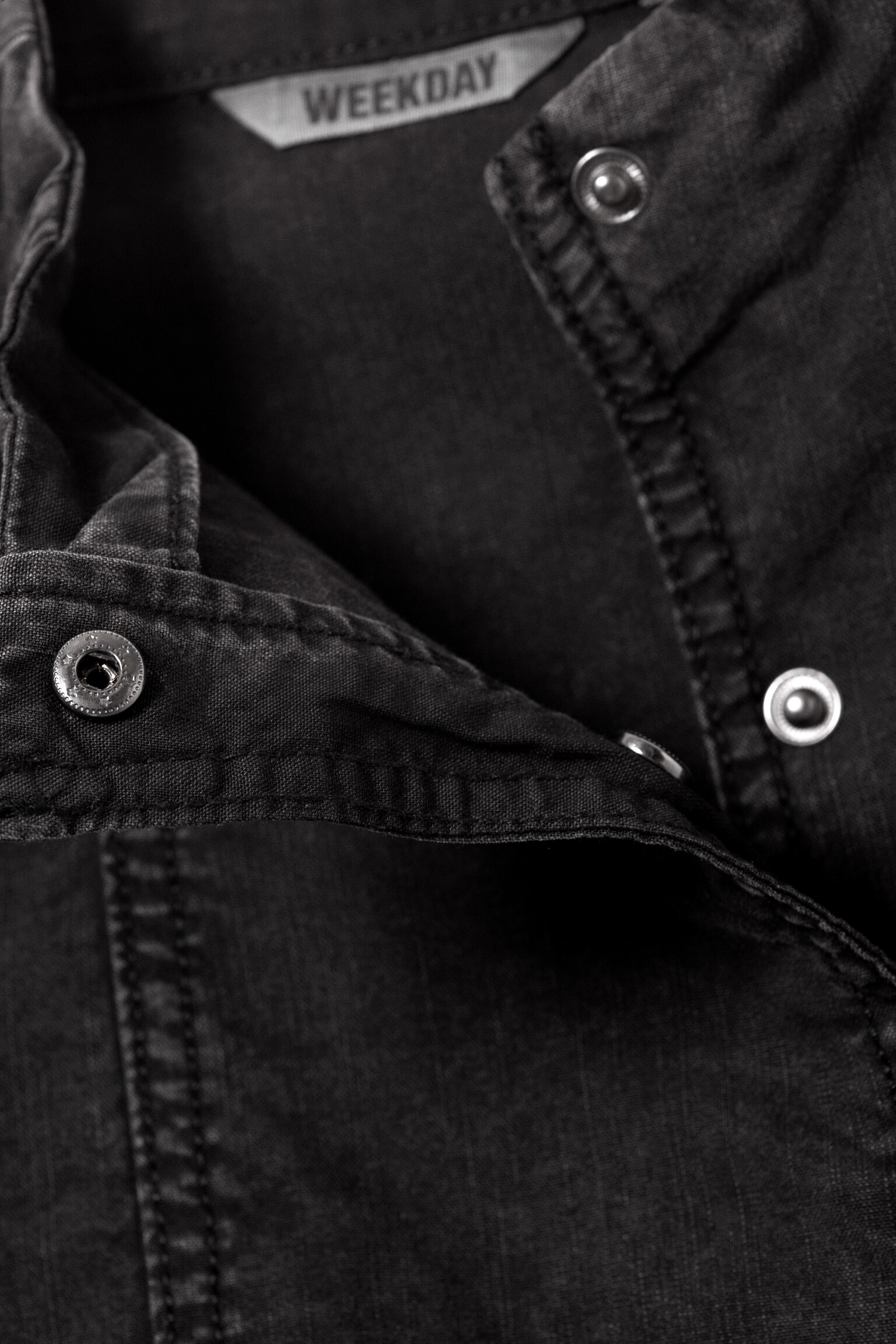 Haut structuré asymétrique en coton - Noir/Gris - 2