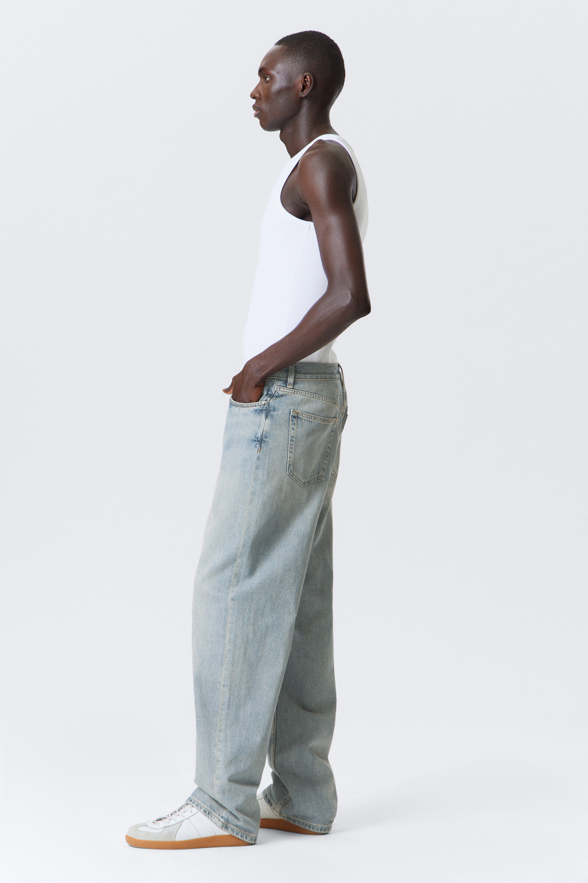 Brick Blue - Light Blue - Galaxy Loose Straight Leg Jeans - 6