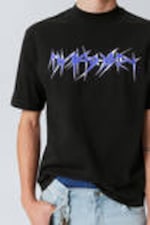 Black - Wired - Relaxed Graphic Printed T-shirt - 1