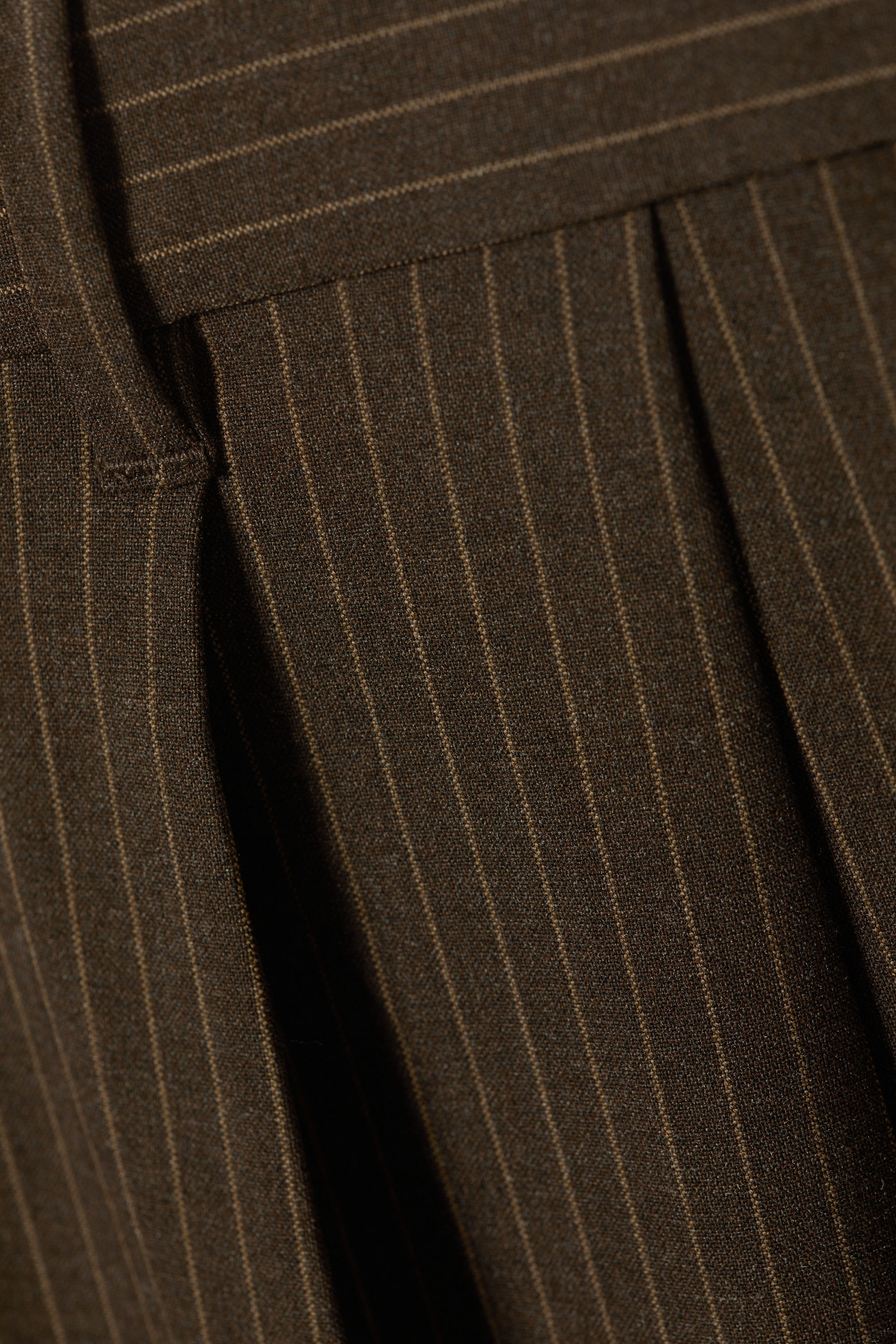 Brown Pinstripe - Nate Loose Fit Pleated Suit Trousers - 3