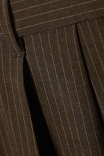 Brown Pinstripe - Nate Loose Fit Pleated Suit Trousers - 5