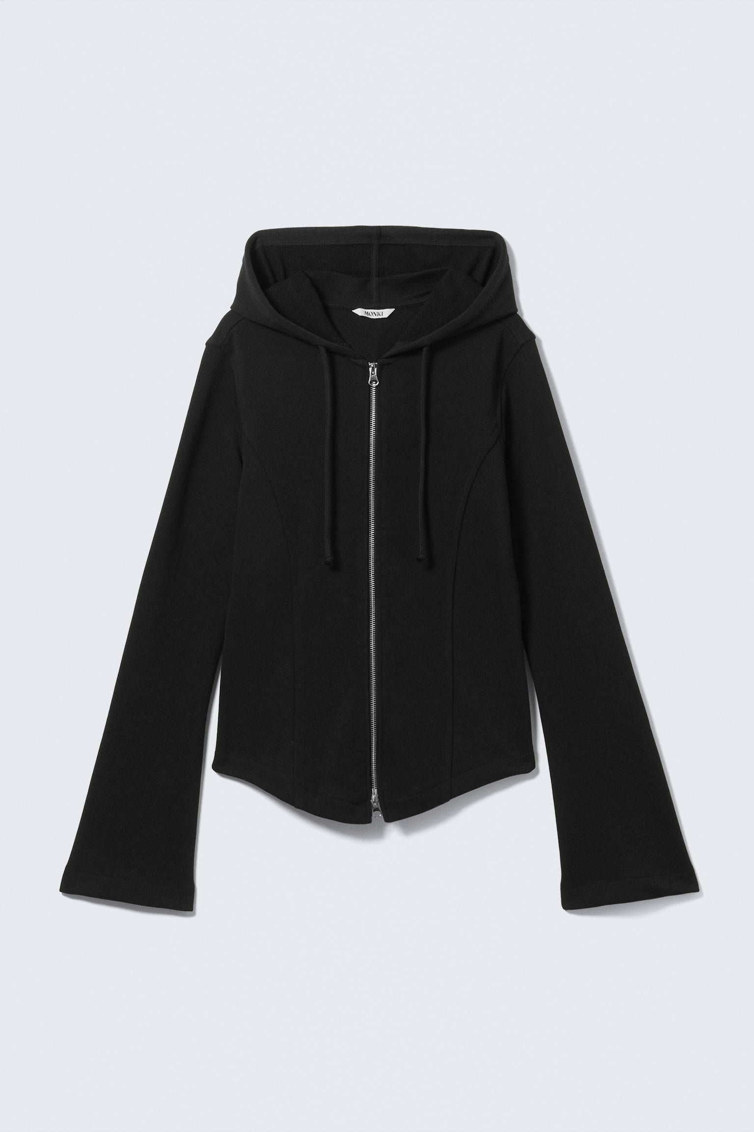 FITTED ZIP HOODIE - Black/Dusty Cream - 2