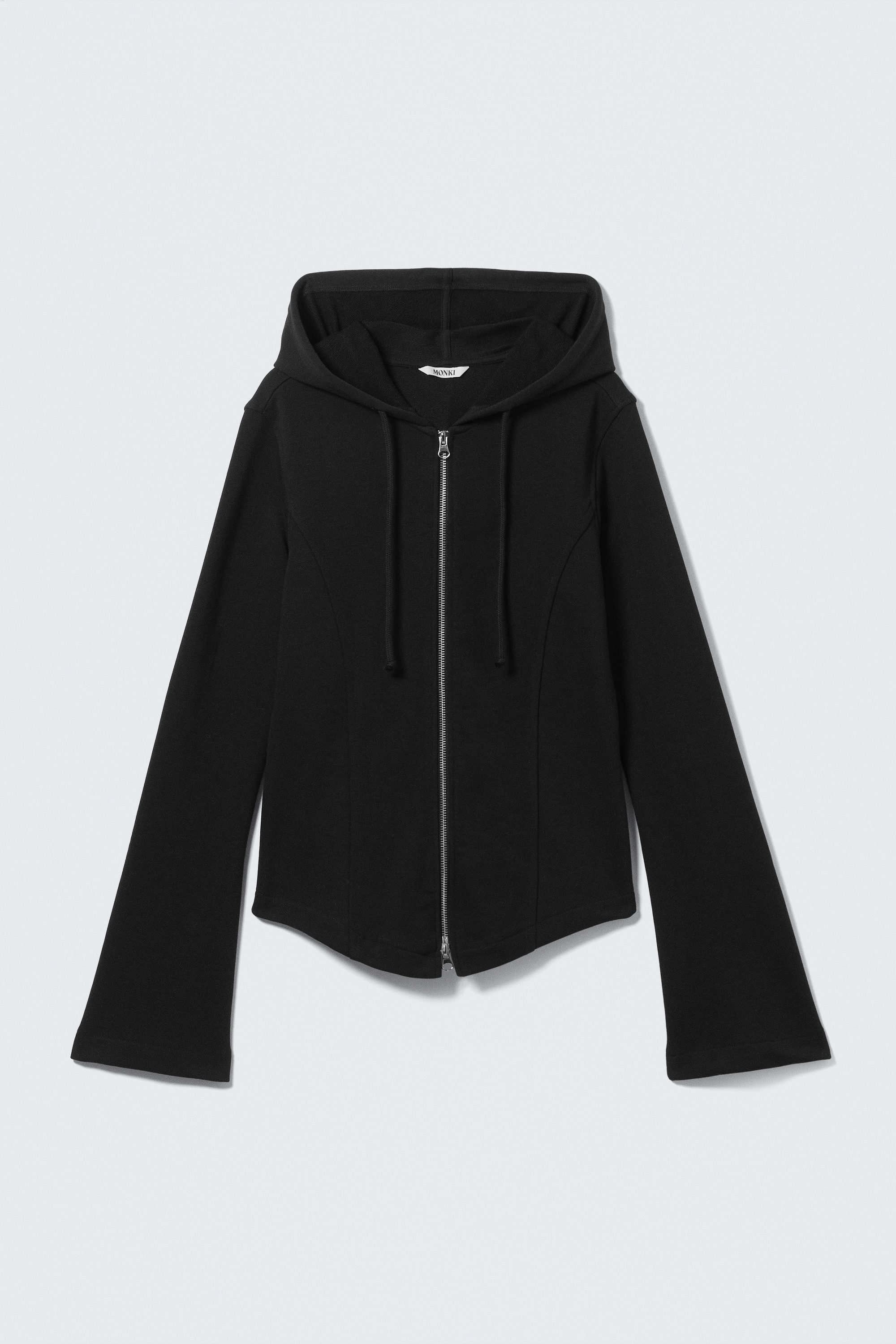 Black - FITTED ZIP HOODIE - 3