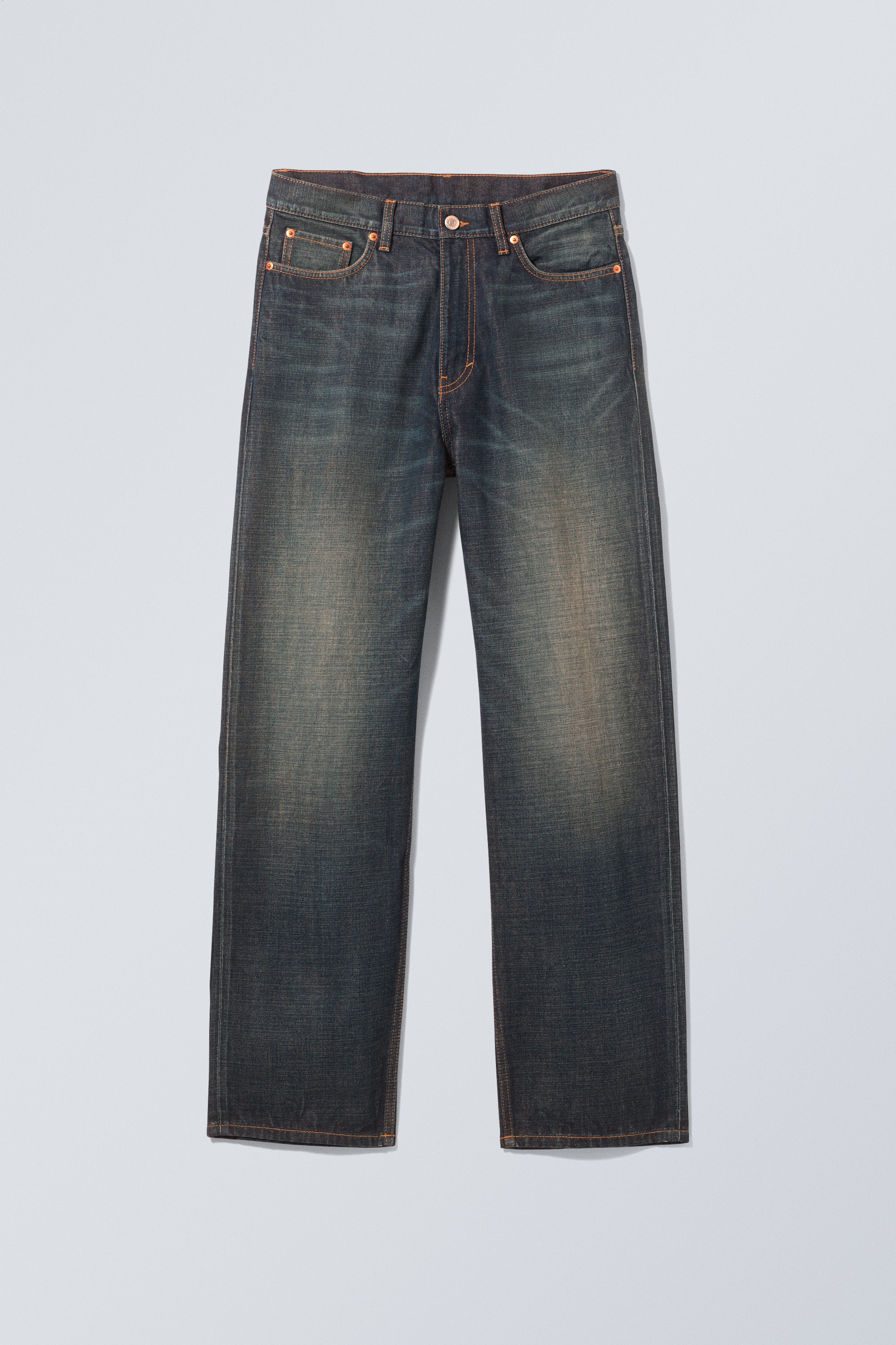 Swamp Blue - Galaxy Mid Waist Loose Straight Jeans - 1