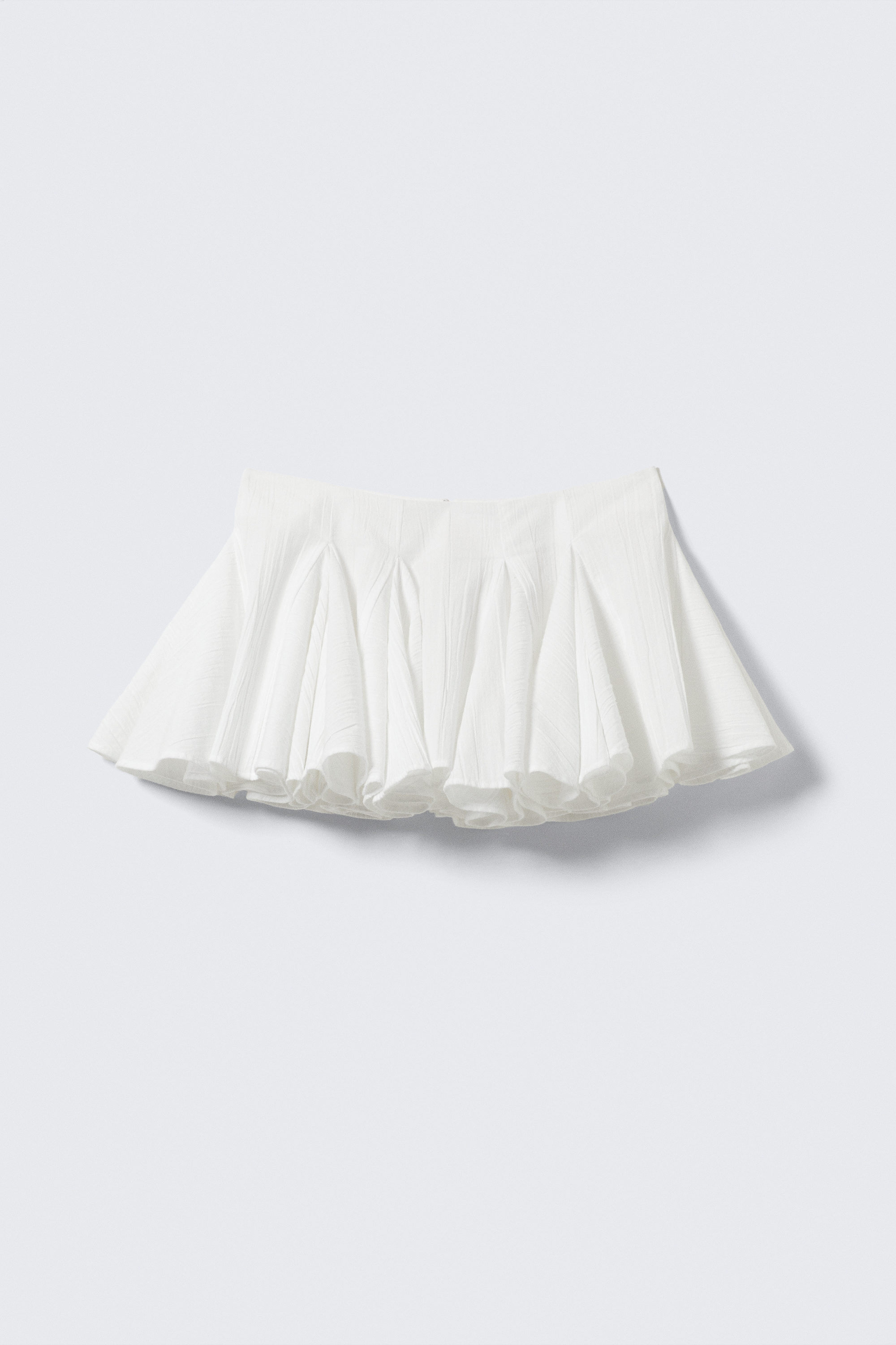 pleated cotton mini skirt - White | Weekday EU