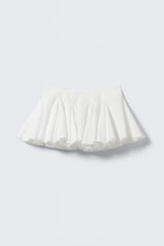 White - Pleated Cotton Mini Skirt - 0