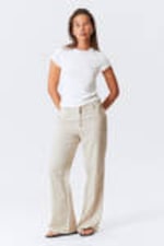 Ecru - Mid Linen Blend Suit Trousers - 0