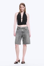 Grey Fade - Grey - Monterey Low Rise Denim Shorts - 1