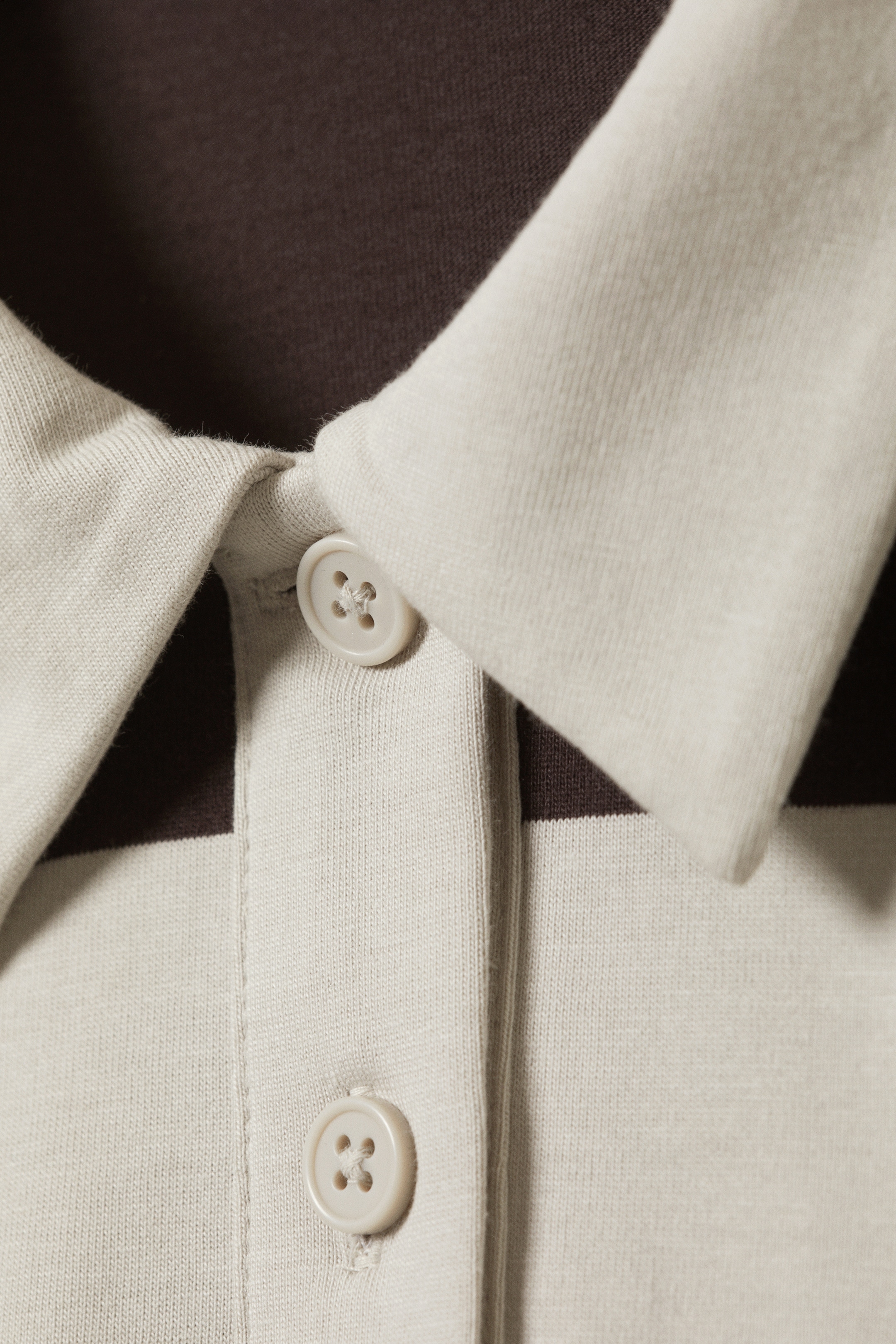 Zobacz większy obraz: Top polo oversize w paski - Beżowo-brązowy pasek - ONA | H&M PL 5