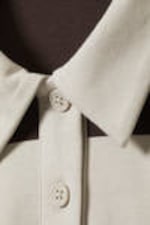 Beige & Brunrandig - Randig oversized pikétröja - 4