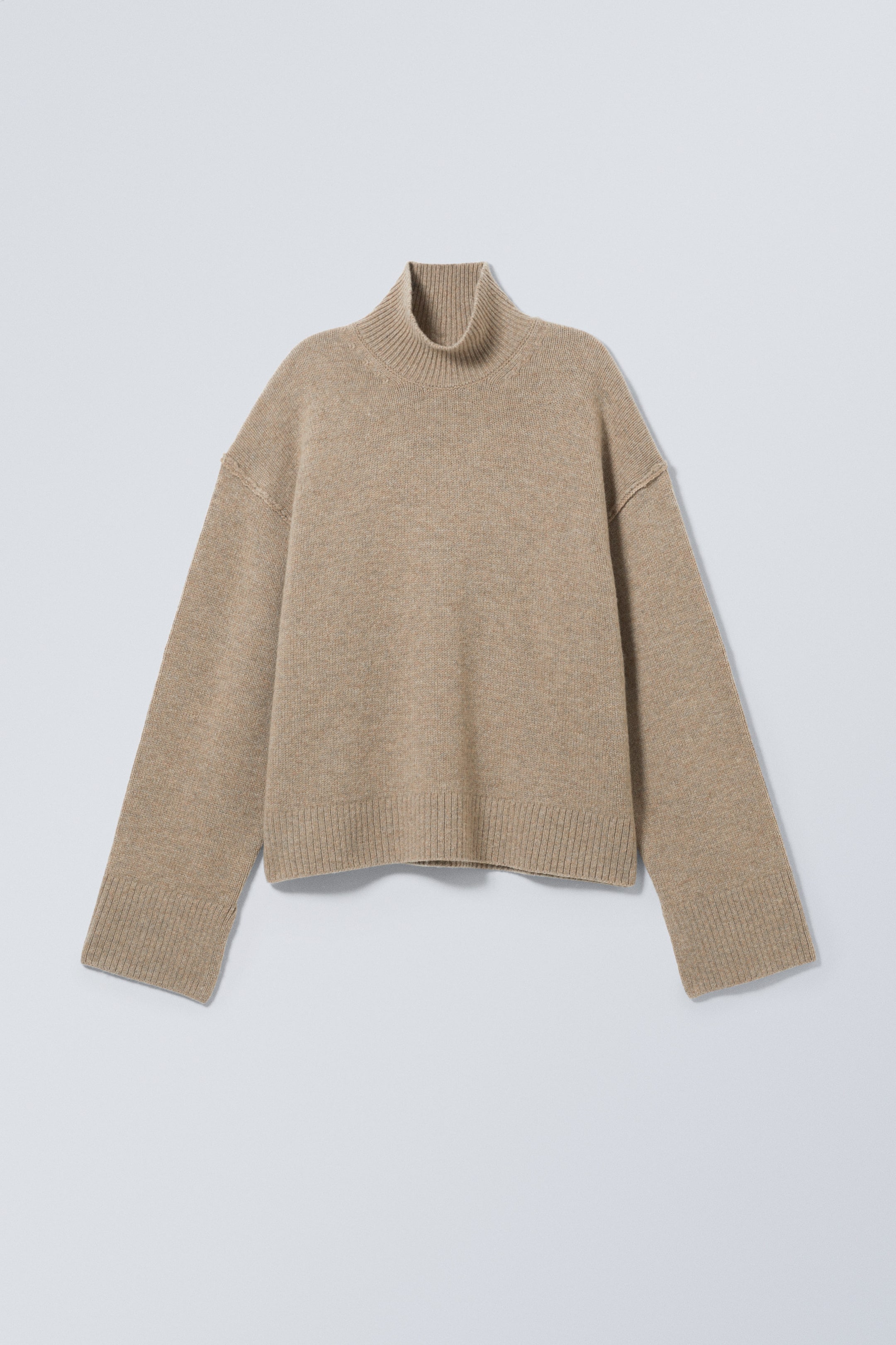 Beige - Rollkragenpullover aus Wolle Maggie - 0