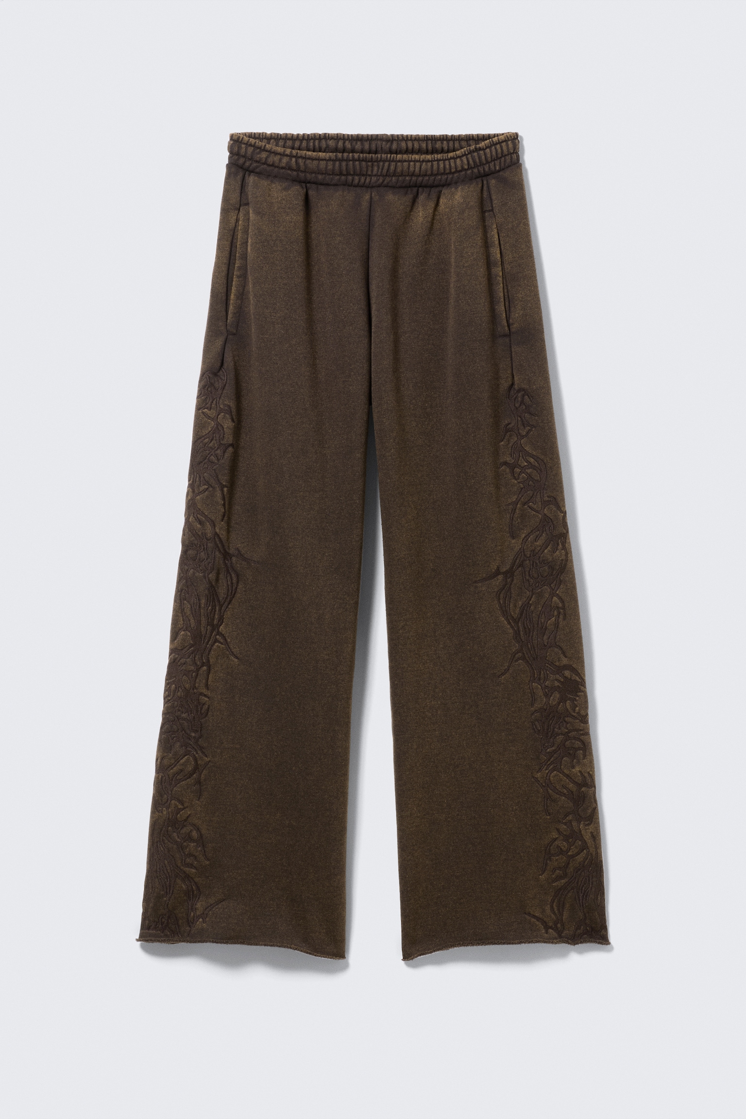 Sweatpants met borduursel - Loose Fit - Donkerbruin - 2