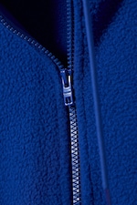 Leuchtendes Blau - Fleecepullover mit halbem Reißverschluss - 4