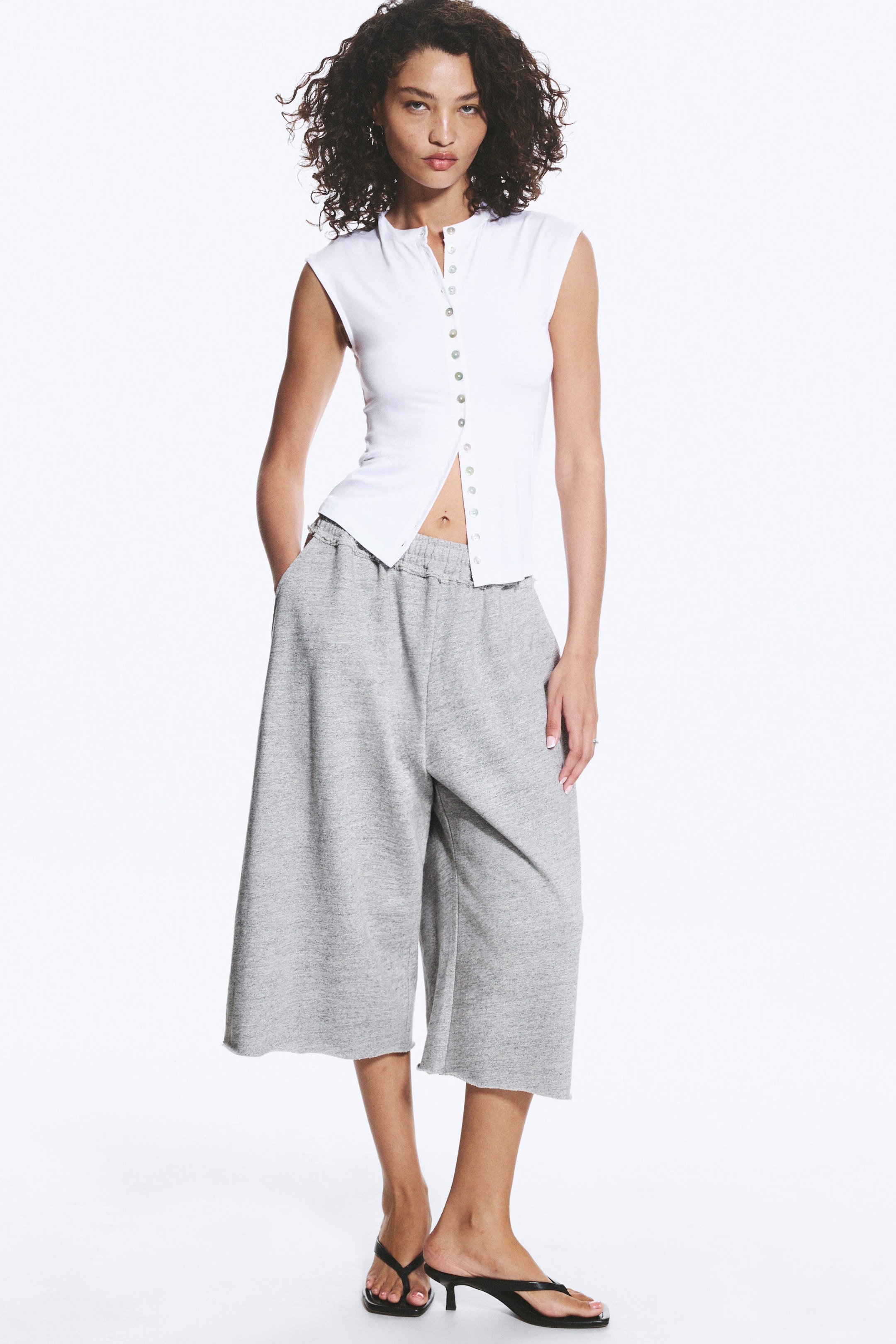 White - Pearl Buttons - Pearl Button Up Top - 2