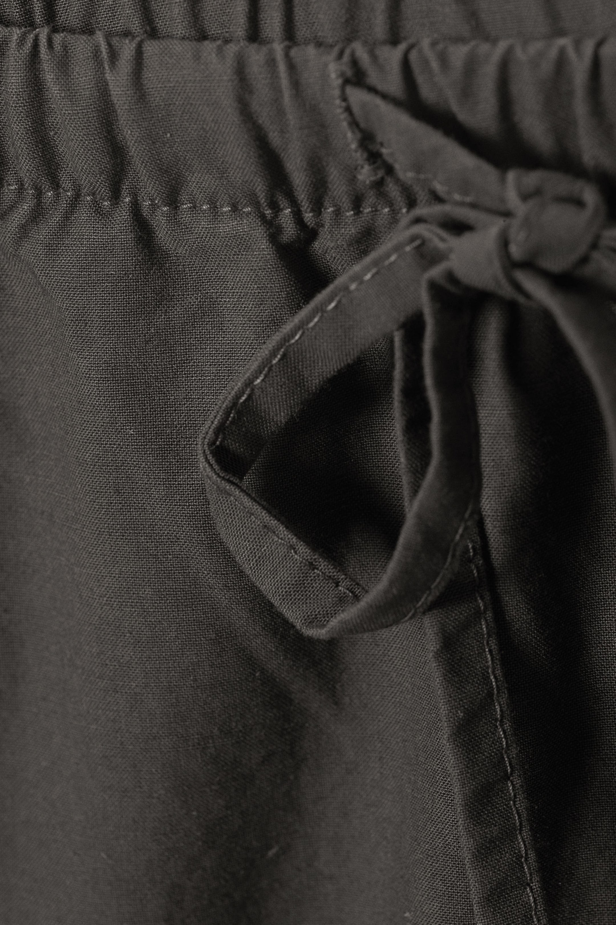 Dark Grey - Loose Fit Low Waist Washed Trousers - 5