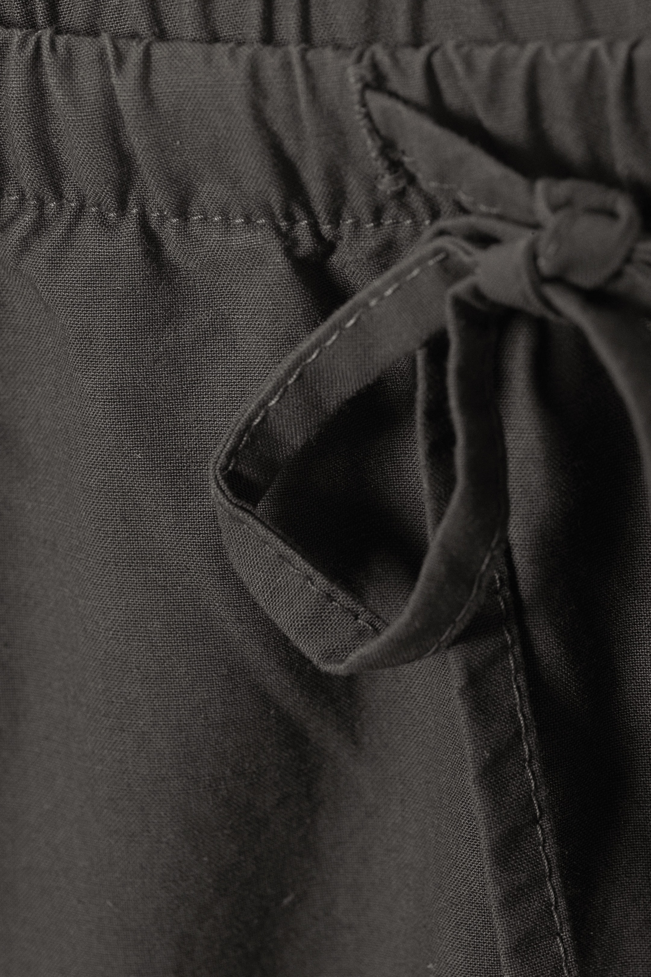 Dark Grey - Loose Fit Low Waist Washed Trousers - 2