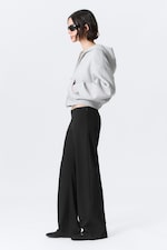 Black - Low Rise Side-Zip Suiting Trousers - 1