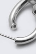 Silberfarben - Skulpturale offene Hoop-Ohrringe - 2