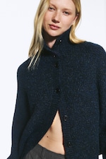 Mørkeblå - Knappet cardigan - 4