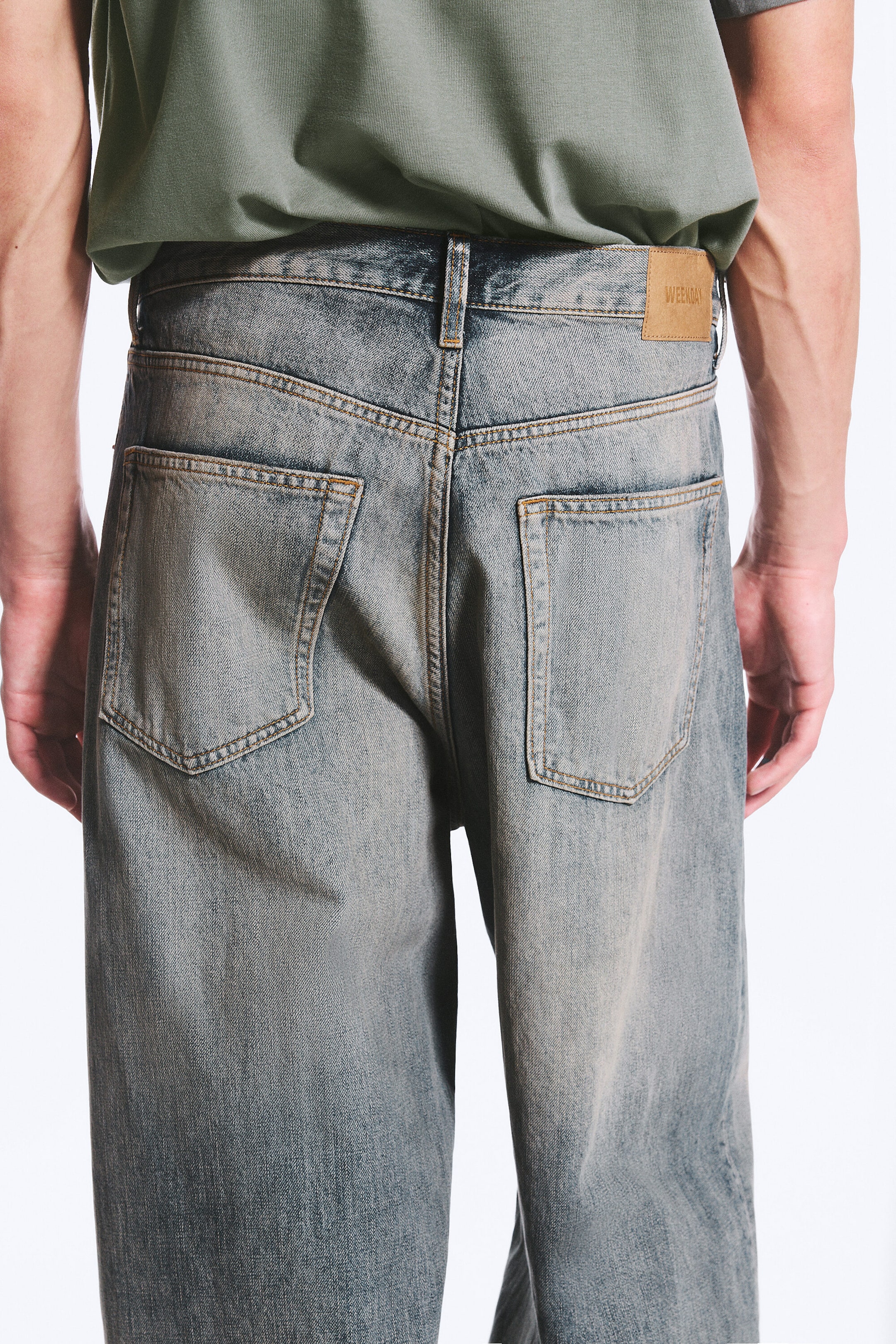Arizona Blue - Medium Blue - Astro Mid Rise Loose Baggy Unisex Jeans - 4