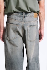 Arizona Blue - Medium Blue - Astro Mid Rise Loose Baggy Unisex Jeans - 4