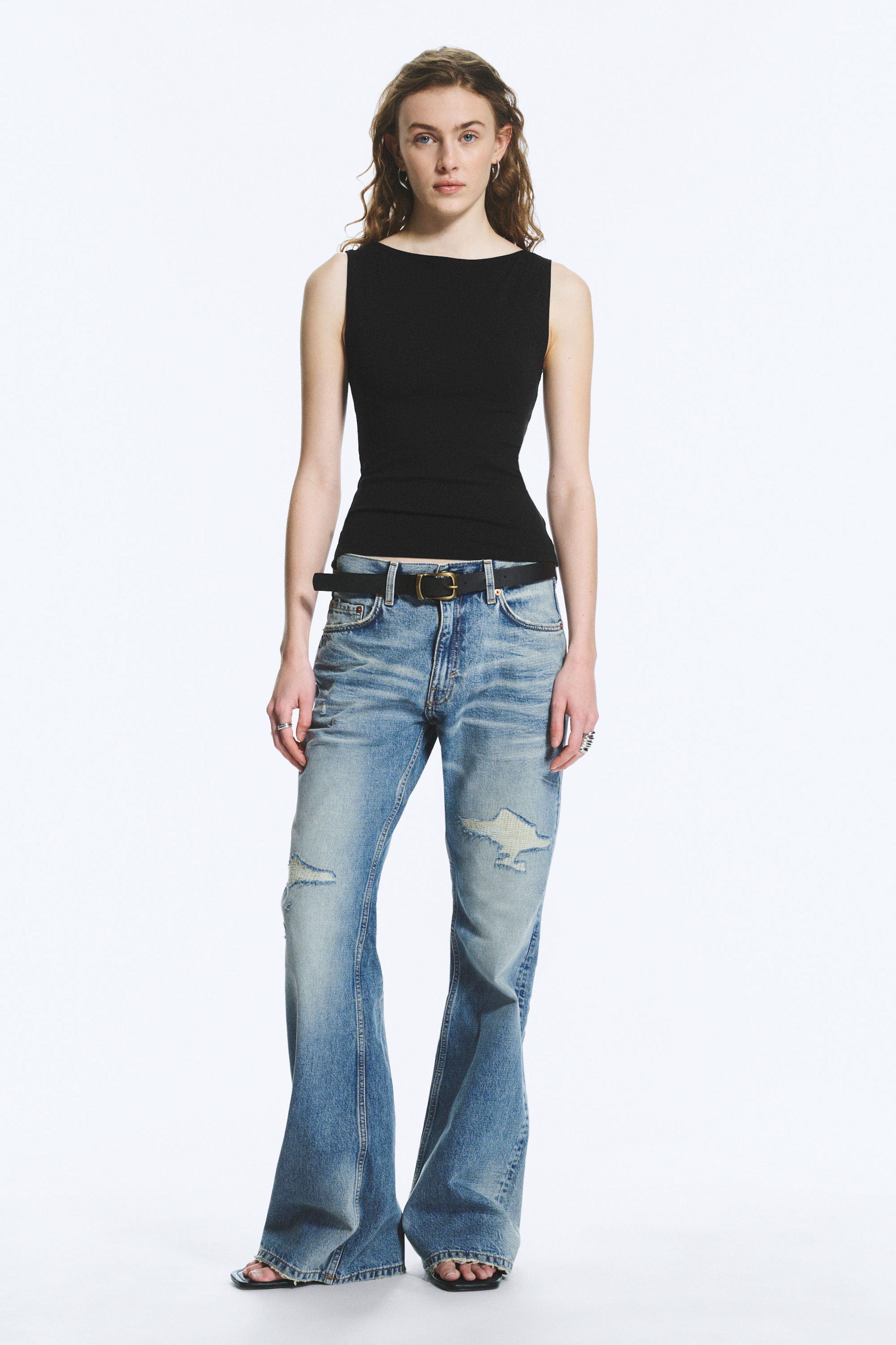 Noir - Top sans manches à encolure bateau Annie - 2